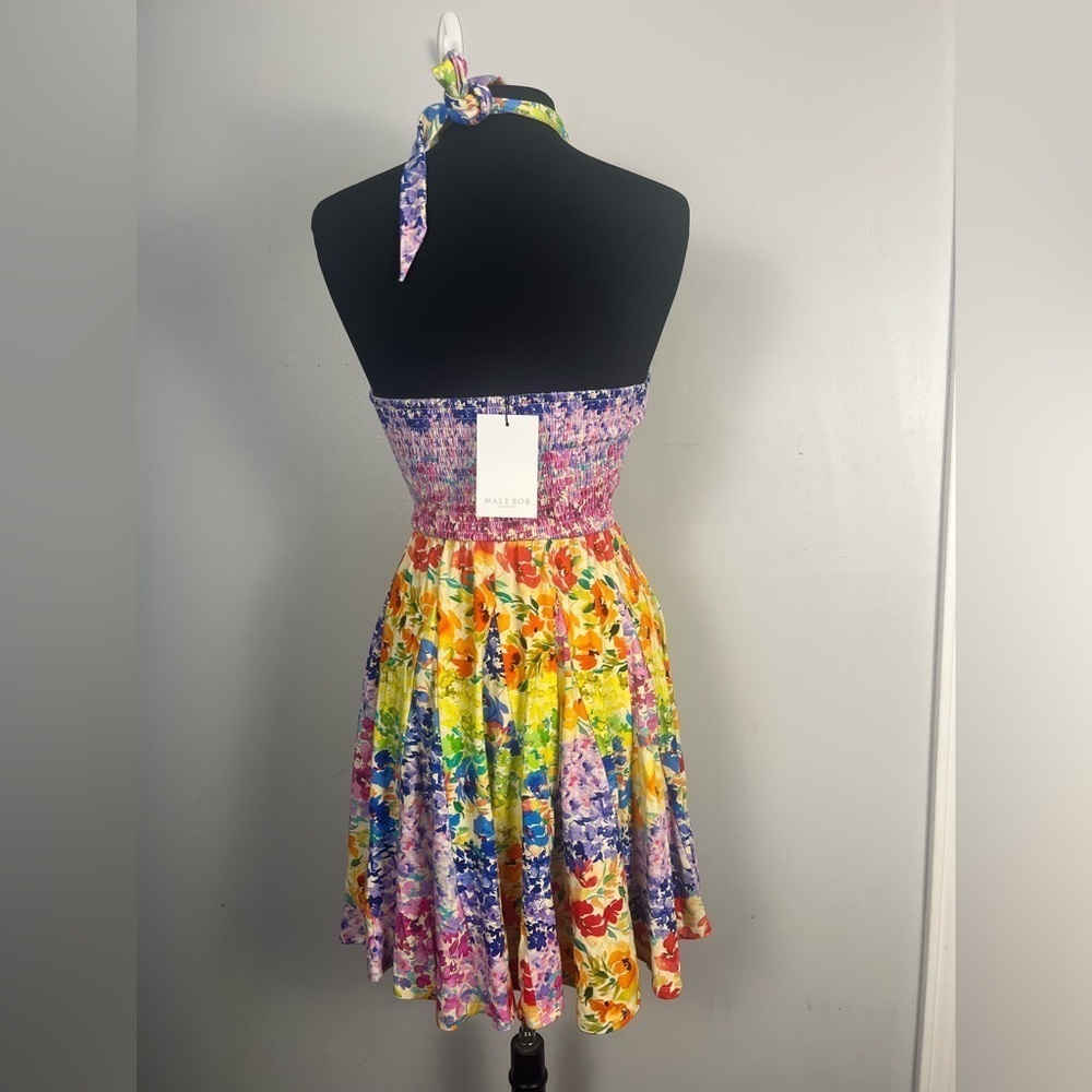 Hale Bob Wren Dress multi color floral halter dress new size XS - Picture 5 of 10